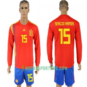 Koszulka Hiszpania Ramos 15 Mistrzostwa Świata 2018 Domowe Stroje Piłkarskie Długi Rękaw